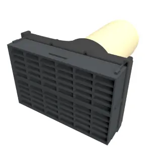 Blue/Black Airbrick 9" x 6" with Extendable 4" Pipe for Cavity Wall Ventilation