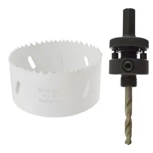 86mm HSS Hole Saw Holesaw Bi-Metal Blade Cutter Drill And Drill Adaptor Arbor