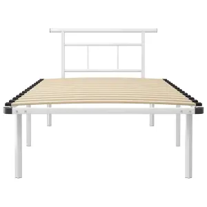 Berkfield Bed Frame White Metal 100x200 cm