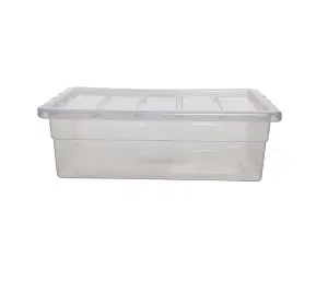 56cm Under Bed Storage Box Spacemaster Mini Clear Plastic Stackable Home Storage Box