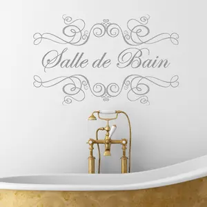 Elegant Grey Salle-de-Bain Wall Sticker