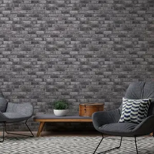 Galerie Silver Grey Weathered Walls Motif Wallpaper