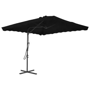 Berkfield Outdoor Parasol with Steel Pole Black 250x250x230 cm