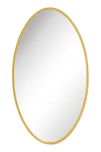 MirrorOutlet The Ovale Gold Metal Framed Oval Wall Mirror 180cm x 100cm