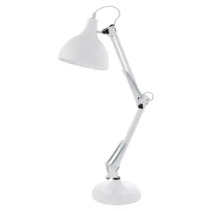 Table Desk Lamp Adjustable Colour White Flexible In Line Switch Bulb E27 1x40W