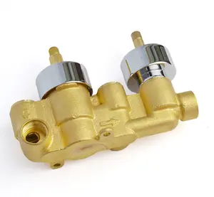 Round Bathroom Thermostatic Shower Mixer Valve Set Ultra Thin Head Solid Brass