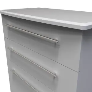 Sherwood Ready assembled Matt grey 4 Drawer Chest of drawers (H)1075mm (W)765mm (D)415mm