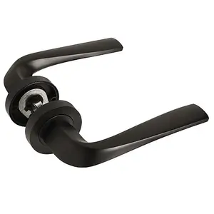 Z749 Lever Rose Matt Black Door Handles, Twirl Quad Lever Design - Handlestore