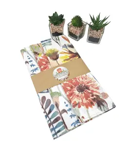 HANDMADE PLACEMATS - FLORAL WATERCOLORS ZEBEDEE 43X29.5 CM SET OF 2