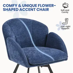 Yaheetech Cute Makeup Vanity Chair Accent Armchair Swingable - Blue