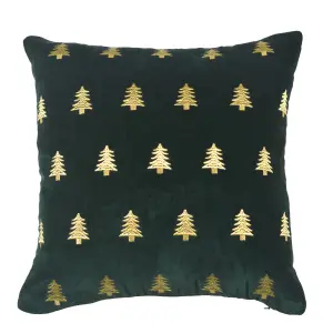 Green & gold Christmas tree Indoor Christmas Cushion (L)43cm x (W)43cm