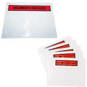 200 x A6 Printed Self Adhesive Document Enclosed Wallets