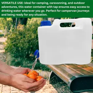 BPA Free Plastic Water Container with Tap Portable Water Container for Camping Outdoor, Easy Clean, Leakproof Drink Dispenser 15L