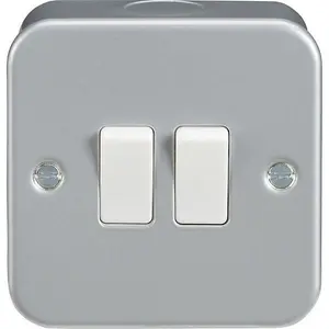 Knightsbridge Double Metal Clad Switch 2 Gang 2 Way 10AX - M3000