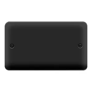 Curved Matt Black 2 Gang Blank Plate - SE Home