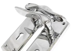 Door Handles CHROME Stellar Scroll Lever with Internal Lock and Keys