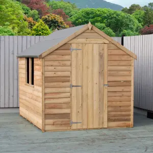 Shire Pressure Treated Overlap 8x6 Single Door Value Shed with Window