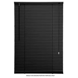 PVC Room Darkening Venetian Blind Black / 213 cm L x 165 cm W