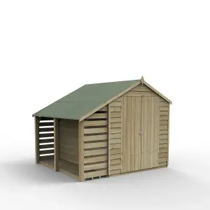 Forest Garden Overlap 8x6 ft Apex Wooden Pressure treated Shed with floor