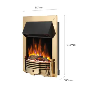 Dimplex Optiflame 2kW Brass effect Electric Fire (H)550mm (W)403mm (D)90mm