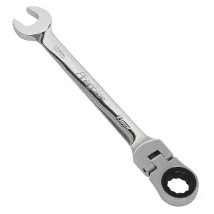 Sealey Flexi-Head Ratchet Combi Spanner Chrome Vanadium Steel 13mm FHRCW13