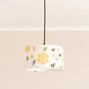 ValueLights Kids Bumble Bee Easy Fit Ceiling Light Shade - Bulb Included