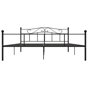 Berkfield Bed Frame Black Metal 180x200 cm 6FT Super King