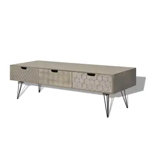 Berkfield TV Cabinet with 3 Drawers 120x40x36 cm Grey