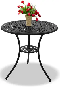 Homeology POSITANO Black Garden and Patio Cast Aluminium Bistro Table