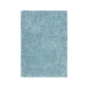 Duck Egg Plain Rug, 50mm Thickness Anti-Shed Handmade Rug, Modern Shaggy Rug for Bedroom, & Dining Room-67 X 200cm (Runner)