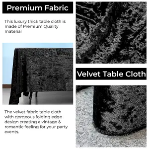 Diamond Velvet Square Tablecloth, Black , 54 Inch x 54 Inch