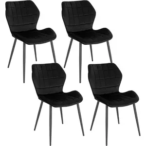 Hyampom Velvet Wing Back Side Chair Black