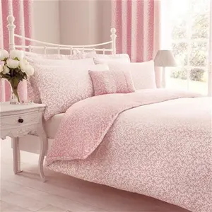 Dunelm Annie Pink Reversible Duvet Cover And Pillowcase Set, Shabby Chic, Size: King, Polycotton