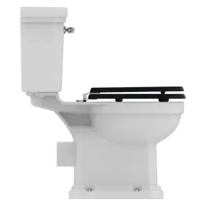 Ideal Standard Waverley White Close-coupled Toilet & cistern with Black Standard close seat & Close coupled cistern