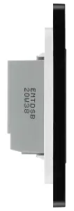 BG Evolve PCDMGTDS2B Matt Grey 2 Gang 200W Trailing Edge Secondary Touch Dimmer - Black Insert