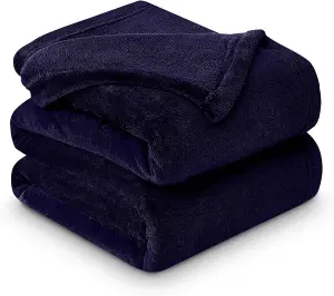 GC GAVENO CAVAILIA Luxury Faux Fur Throw 150x200 CM Blue Fleece Blanket for Double Bed & Sofa Bed