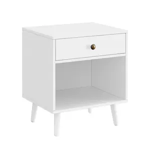 Monterey 1 Drawer Bedside Table White