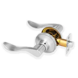 XFORT Cabriole Passage Knob Set Satin Chrome for Internal Wooden Doors