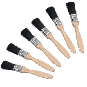 6pc 25mm 1" Paint Brush Painters Decorators Decorating With Wooden Handle