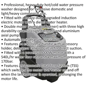 Professional Heavy Duty Diesel Pressure Washer with 3000W Motor for Hot and Cold Water Cleaning