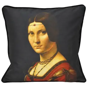 Paoletti Leonardo Belle Piped Polyester Filled Cushion