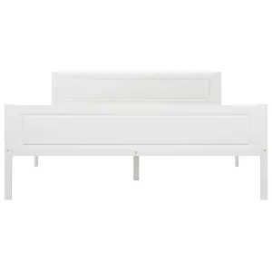 Berkfield Bed Frame Solid Pinewood White 140x200 cm