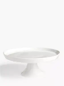 John Lewis Porcelain Cake Stand, 27Cm, White