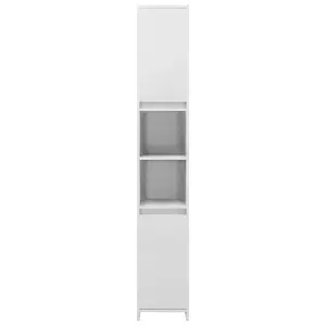 Berkfield Bathroom Cabinet High Gloss White 30x30x183.5 cm Engineered Wood