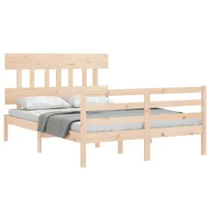 Berkfield Bed Frame with Headboard 120x200 cm Solid Wood