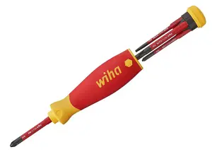 Wiha SlimBits Screwdriver Phillips PZ Mixed 4pcs PocketMax VDE Electrician 45296