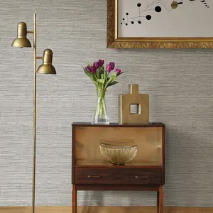 NuWallpaper Artisan Weave Graphite Self Adhesive Wallpaper