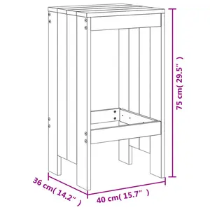 Niamora 17 Stories Bar Set with Wood Frame and Solid Wood Outer Material Black