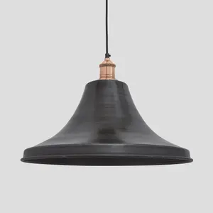 Industville Brooklyn Giant Bell Pendant, 20 Inch, Pewter, Copper Holder