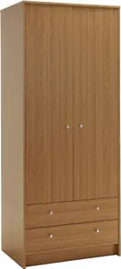 Argos Home Malibu 2 Door 2 Drawer Wardrobe - Oak Effect